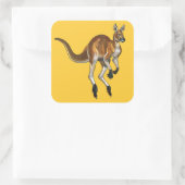 Sticker Carré kangourou rouge (Sac)