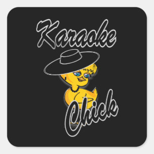 Sticker Carré Karaoke Chick #4