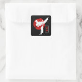 Sticker Carré Karate Fighter Black Belt Karate Kick (Sac)