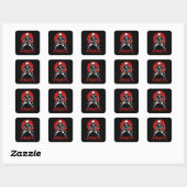 Sticker Carré Karate Fighter Karate Pose Karate Kick (Feuille)