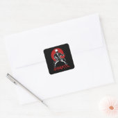 Sticker Carré Karate Fighter Karate Pose Karate Kick (Enveloppe)