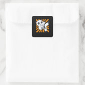 Sticker Carré Karate Panda Funny Arts Martiaux Animaux Enfants (Sac)