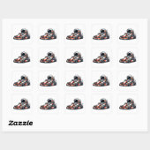 Sticker Carré Karting Astronaute (Feuille)
