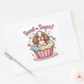 Sticker Carré Kawaii Cupcake Pup : Sweet as Sugar ! (Enveloppe)