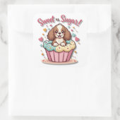 Sticker Carré Kawaii Cupcake Pup : Sweet as Sugar ! (Sac)