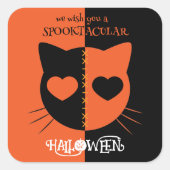 Sticker Carré Kawaii Déplaisant Cute Cat Spooktacular Halloween (Devant)