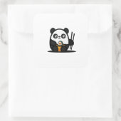 Sticker Carré Kawaii Funny Panda (Sac)
