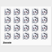 Sticker Carré Kawaii Ghost 01 (Feuille)