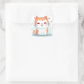 Sticker Carré Kawaii Kitty Chat Chibi (Sac)