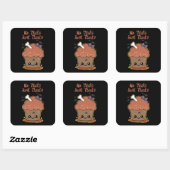 Sticker Carré Kawaii Muffin Halloween (Feuille)