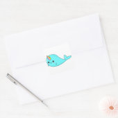 Sticker Carré Kawaii Narwhal (Enveloppe)