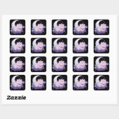 Sticker Carré Kawaii Pastel Couleur Gothique Cute Goth Chat Carr (Feuille)