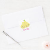Sticker Carré Kawaii Pear Couple Parfait Paire Funny Pun (Enveloppe)