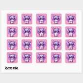 Sticker Carré Kawaii Pixel Pal (Feuille)