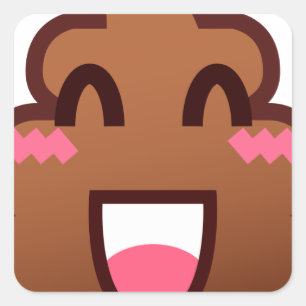 Sticker Carré kawaii poop emojis