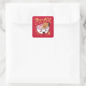 Sticker Carré kawaii RAMEN Faux Canvas Imprimer (Sac)