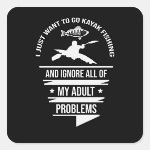 Sticker Carré Kayak Fishing