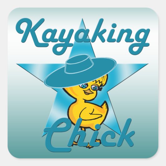 Sticker Carré Kayaking Chick #7 (Devant)