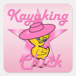 Sticker Carré Kayaking Chick #8