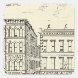 Sticker Carré Kearny, Pine et Californie East Side