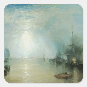 Sticker Carré Keelmen Height Coals, Lune par Joseph Turner