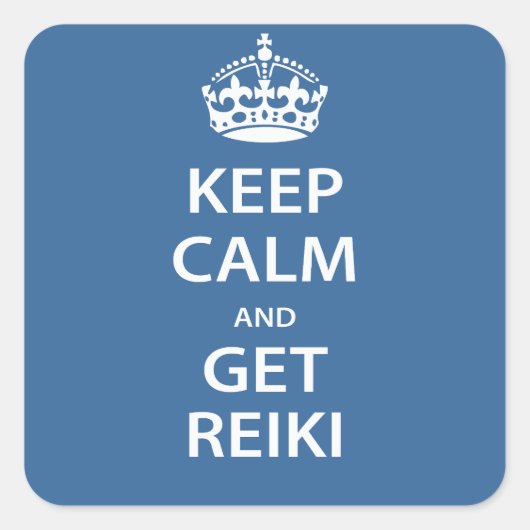 Sticker Carré Keep Calm and Get Reiki (Devant)