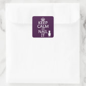 Sticker Carré Keep Calm and Nail It (Nail polish) (Sac)