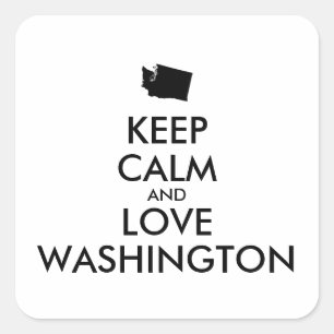 Sticker Carré KEEP CALM et LOVE WASHINGTON