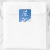 STICKER CARRÉ KEEP CALM ET TRAVEL (Sac)