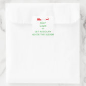 Sticker Carré Keep Calm Let Rudolph Guide Sleigh (Sac)
