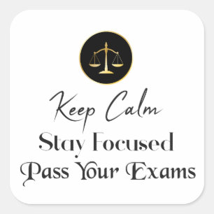 Sticker Carré Keep calm. Restez Concentrés. Passez L'Examen Bar.