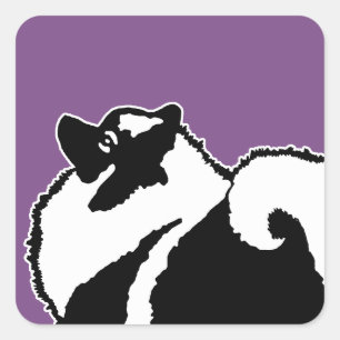 Sticker Carré Keeshond Graphics - Cute Original Chig Art