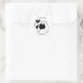 Sticker Carré Keeshond Graphics - Joli Carré d'art de chien orig (Sac)