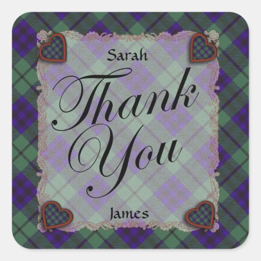 Sticker Carré Keith Scottish clan tartan - Plaid (Devant)