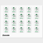 Sticker Carré Kelly Green Crochet Fast, Die Warm (Feuille)