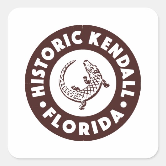 Sticker Carré Kendall Florida Circle - Brown (Devant)