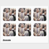 Sticker Carré Kennedy Brothers, président John, Robert & Ted (Feuille)