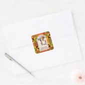 Sticker Carré Kente Photo Custom Name WEDDING (Enveloppe)