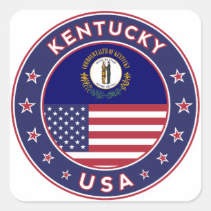 Sticker Carré Kentucky, Kentucky, Kentucky, autocollant,