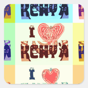 Sticker Carré Kenya Travel Souvenir Pop