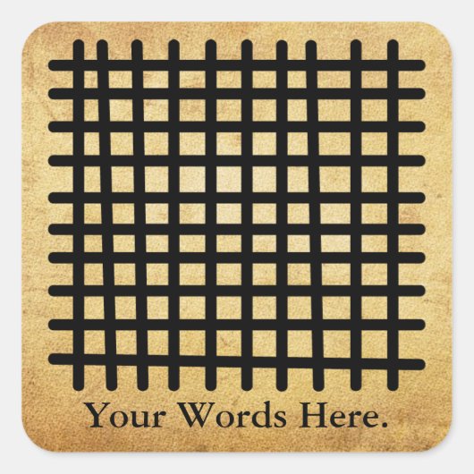 Sticker Carré KETE PA | Adinkra Symbole d'un bon mariage (Devant)