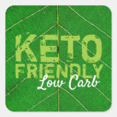 Sticker Carré Keto Friendly Low Carb (Devant)