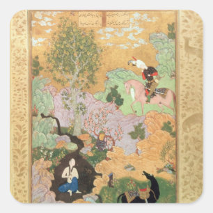 Sticker Carré Khusrau voit Shirin se baigner dans un ruisseau