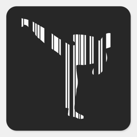 Sticker Carré KICKBOXER BAR CODE Kickboxing Barcode Motif (Devant)