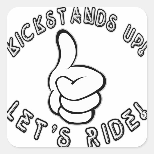 Sticker Carré Kickstand Up Let’s Ride (Devant)