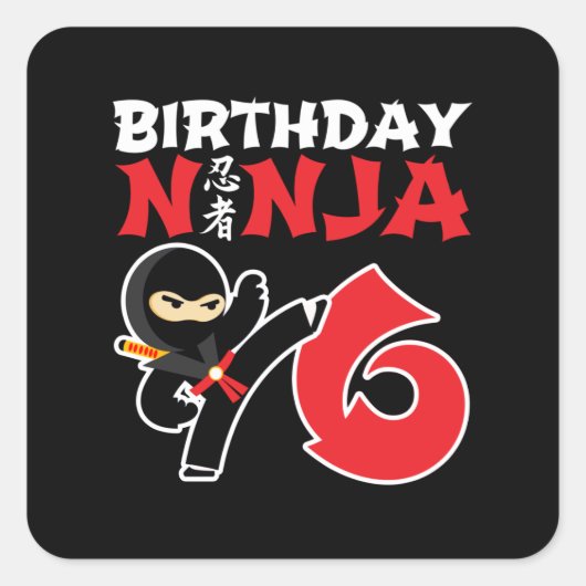 Sticker Carré Kids Birthday Ninja (Devant)