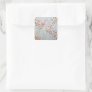 Sticker Carré Kimono floral japonais Nadeshiko