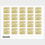 Sticker Carré Kindly RSVP Mariage (Feuille)
