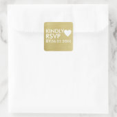 Sticker Carré Kindly RSVP Mariage (Sac)