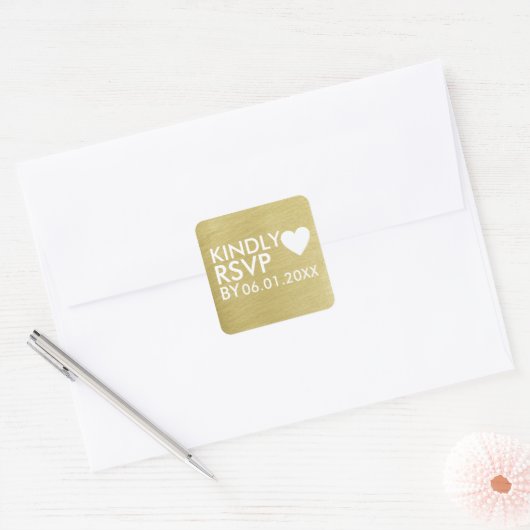 Sticker Carré Kindly RSVP Mariage (Enveloppe)